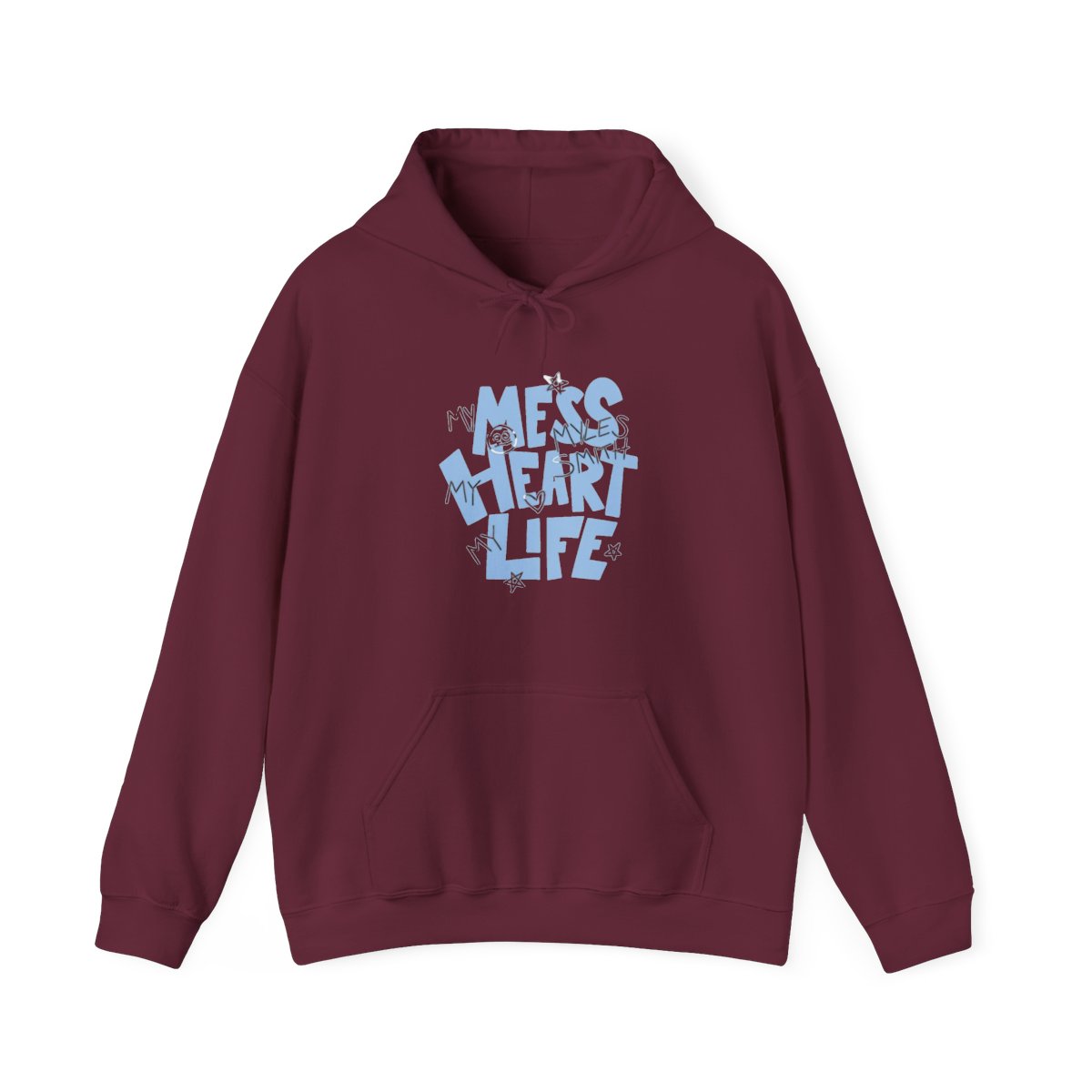 Myles Smith Merch Mess Heart Life Hooded Bagless Pullover Winter Fashion Sweatshirts Hooded Top - alternate angle 3, merchandise